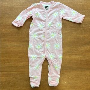 Daisy Print Pink Newborn Footie